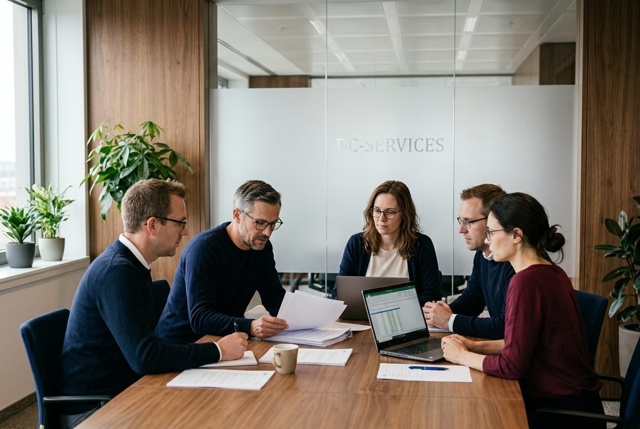 Strategy review with Samanta Vogel, Liam Bauer and Mia Keller
