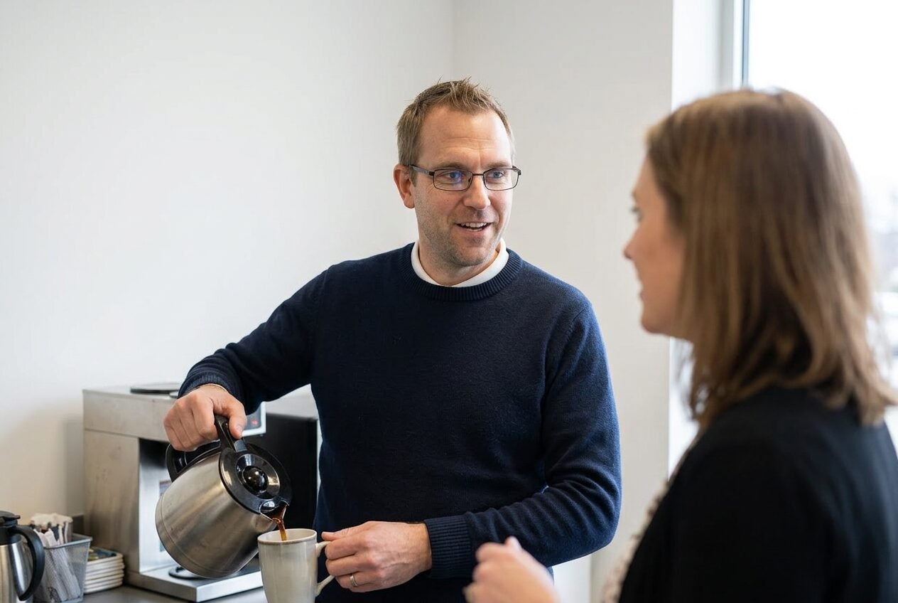 Coffee break with colleagues